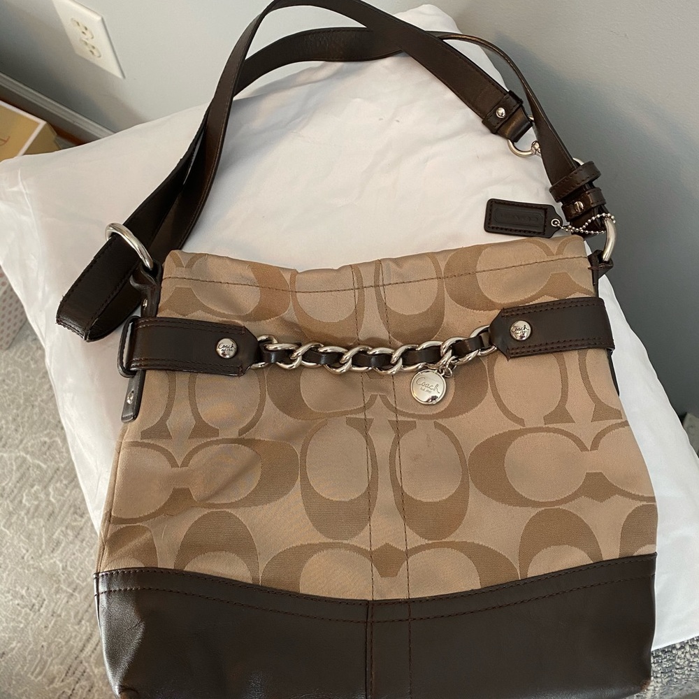 Coach Signature Chain Hobo Bag